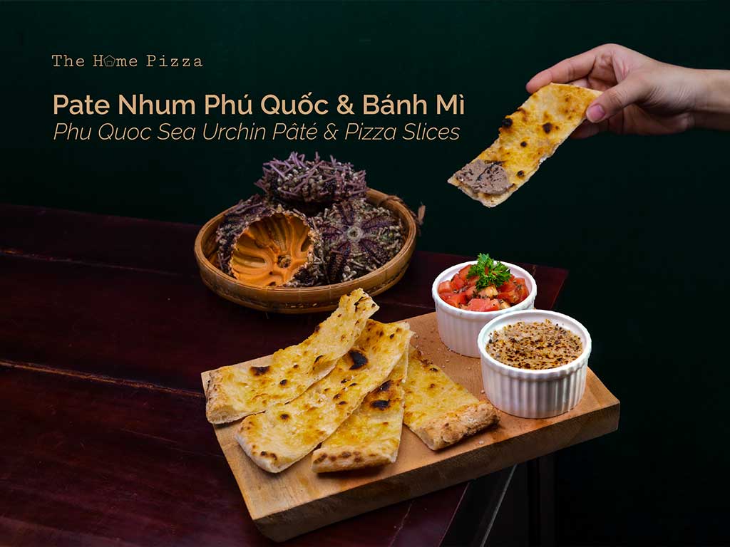 Pate Nhum Phú Quốc & Bánh Mì cũng là một món “nhất định phải thử” khi đến The Home Pizza. Nhum Phú Quốc