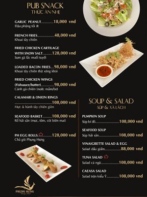 menu PH Rooftop Bar & Lounge ở Phú Quốc | Kenhphuquoc.com