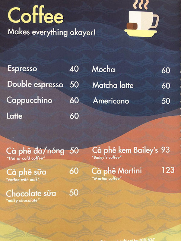 menu Sơn Trà Hill's 1973 Coffee ở Dương Đông Phú Quốc