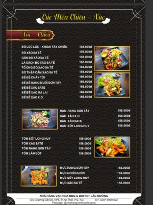 menu Nhà Hàng Vạn Hoa BBQ Ạn Thới Phú Quốc BUFFET Lẩu Nướng