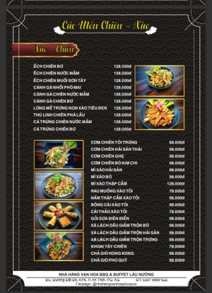 menu Nhà Hàng Vạn Hoa BBQ Ạn Thới Phú Quốc BUFFET Lẩu Nướng